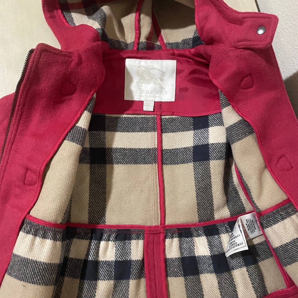 Burberry girls hooded pea coat 3Y